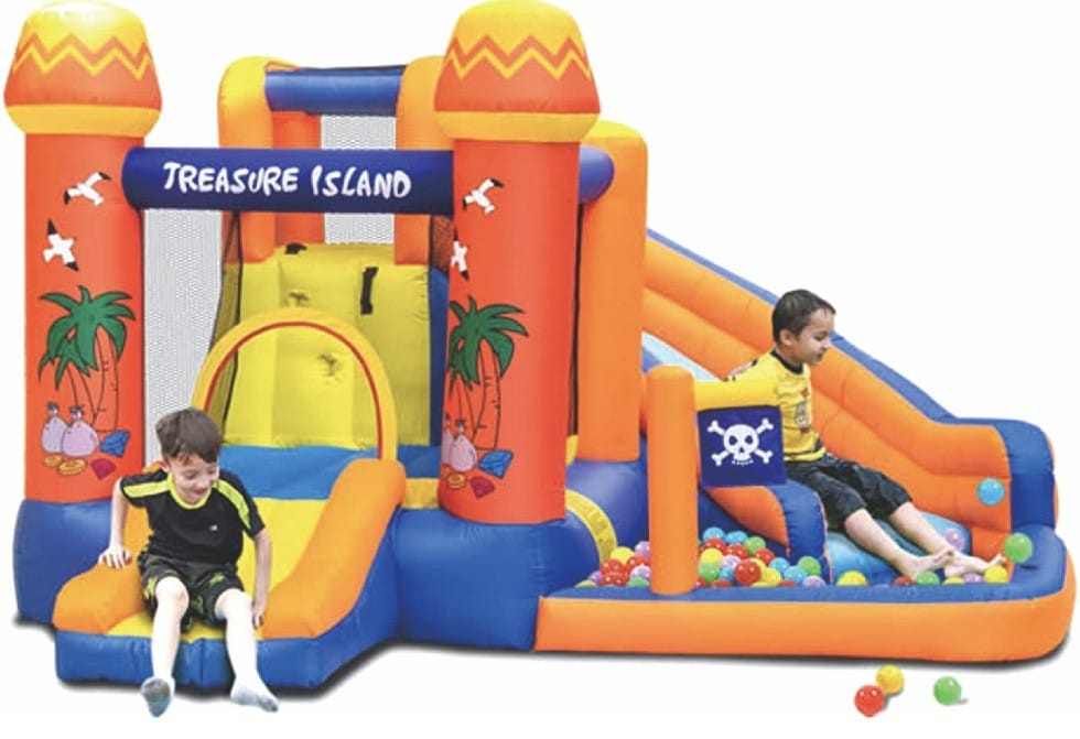Inflatable Air Bouncer Treasure Island with Pool - Weight Capacity: 200 kg - Size: 340×330×195 cm
