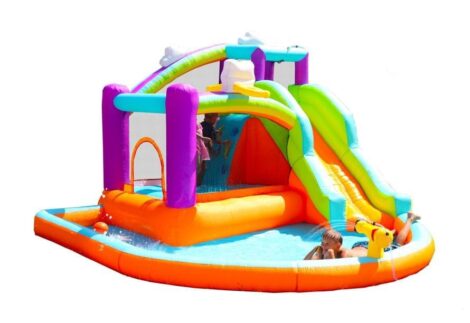 Inflatable Water Slide & Obstacle Course - Heavy-Duty - Size: 389×365×238 cm