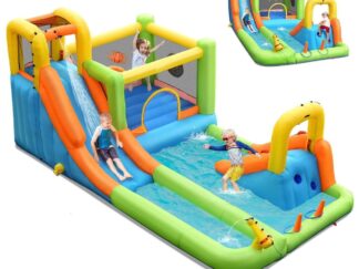 Inflatable Water Slide & Obstacle Course - Heavy-Duty - Size: 504×295×217 cm