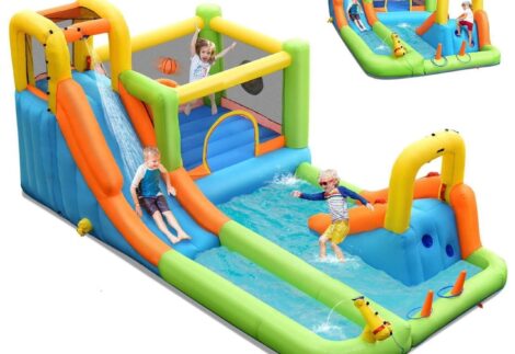 Inflatable Water Slide & Obstacle Course - Heavy-Duty - Size: 504×295×217 cm