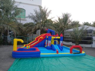 Inflatable Water Slide & Obstacle Course - Heavy-Duty - Size: 576×520×247 cm