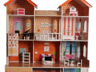 Wooden Dollhouse for Kids - 45.5×17×126 cm