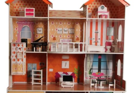 Wooden Dollhouse for Kids - 45.5×17×126 cm
