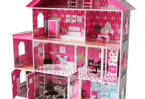 Wooden Dollhouse for Kids - 130×35×136 cm