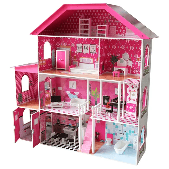 Wooden Dollhouse for Kids - 130×35×136 cm