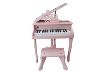 Piano Keyboard Toy for Kids - Pink with Microphone & Stool