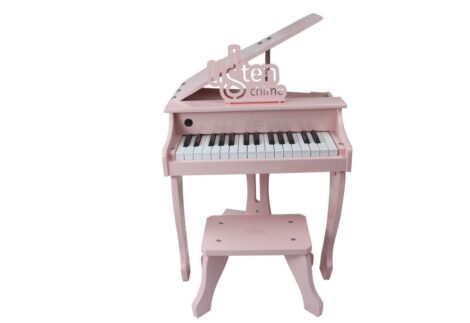 Piano Keyboard Toy for Kids - Pink with Microphone & Stool