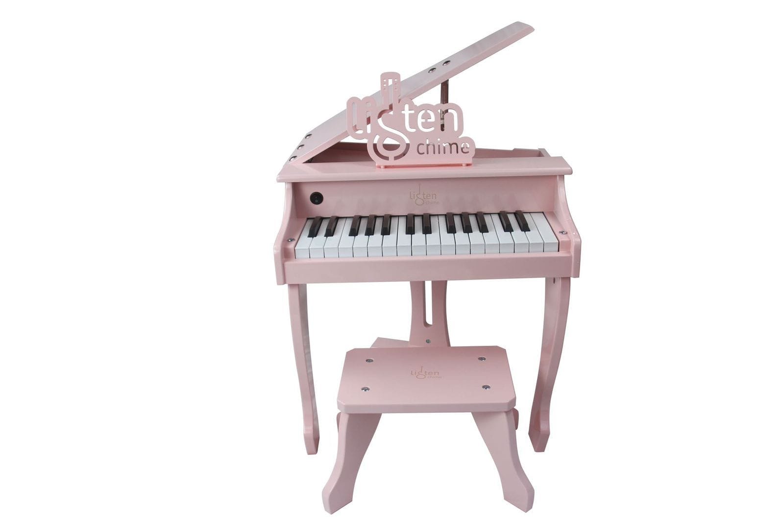 Piano Keyboard Toy for Kids - Pink with Microphone & Stool