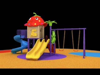Outdoor Playground Toy – Swing with Slide Set – Sturdy Backyard Equipment – Size 580x350x260 cm