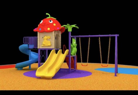 Outdoor Playground Toy – Swing with Slide Set – Sturdy Backyard Equipment – Size 580x350x260 cm