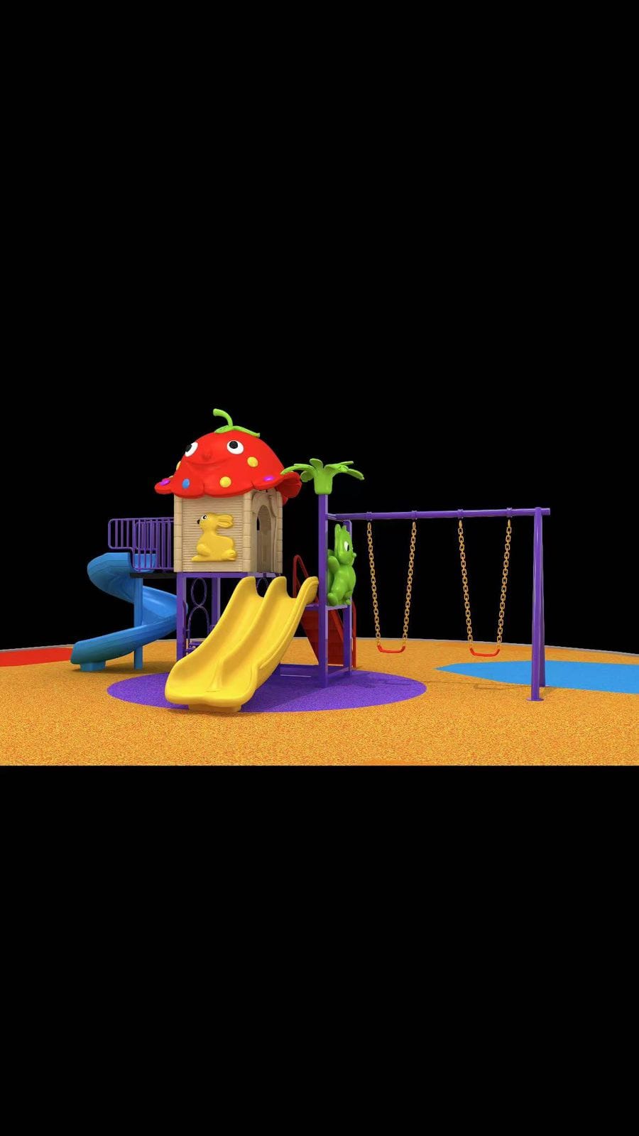 Outdoor Playground Toy – Swing with Slide Set – Sturdy Backyard Equipment – Size 580x350x260 cm
