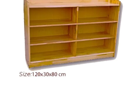 Wooden 6 Compartment Storage Cabinet Organizer Kids 3 Tier Wood Bookshelf School Storage Shelf Classroom Furniture for Kids Natural.120 X 30 X 80 cm