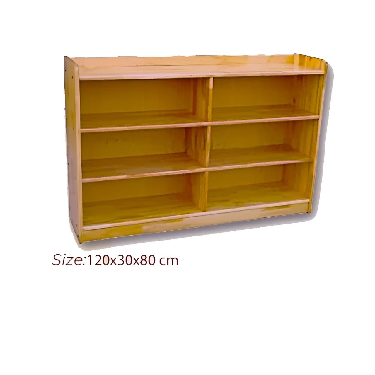 Wooden 6 Compartment Storage Cabinet Organizer Kids 3 Tier Wood Bookshelf School Storage Shelf Classroom Furniture for Kids Natural.120 X 30 X 80 cm