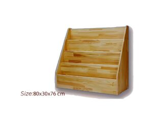 Kids Bookshelf 4-Tier Children Bookcase Wooden Sling Display Rack Multifunctional Toddler Bookcase Corner Cabinet Magazine Organizer for Bedroom Study Room Living Room Office. Size: 80 X 40 X 90 cm