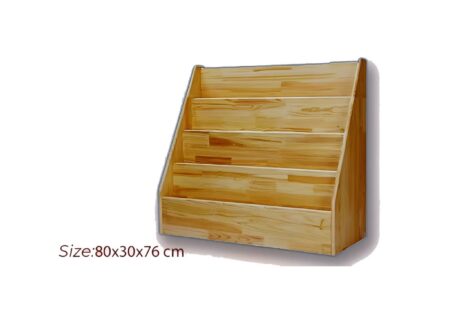 Kids Bookshelf 4-Tier Children Bookcase Wooden Sling Display Rack Multifunctional Toddler Bookcase Corner Cabinet Magazine Organizer for Bedroom Study Room Living Room Office. Size: 80 X 40 X 90 cm