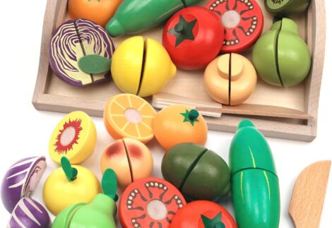 Plastic Cutting Fruits & Vegetables Toy Set for Kids – Pretend Play Kitchen Toy