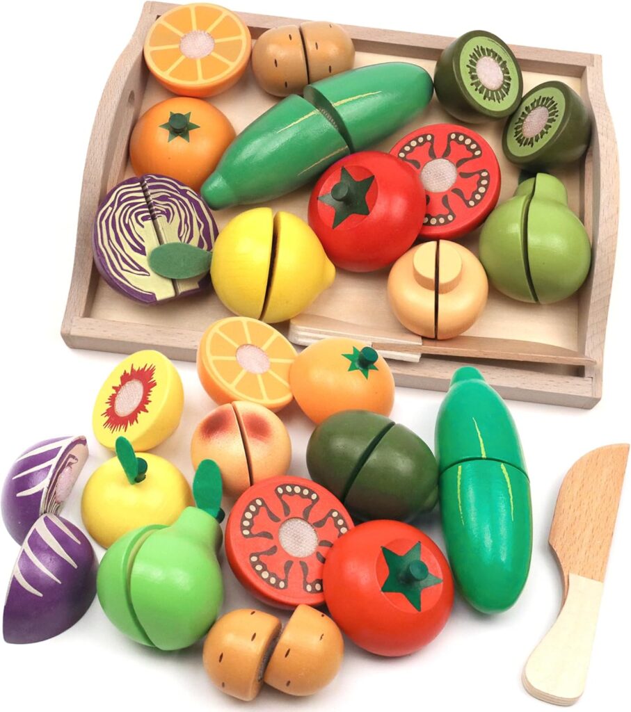 Plastic Cutting Fruits & Vegetables Toy Set for Kids – Pretend Play Kitchen Toy
