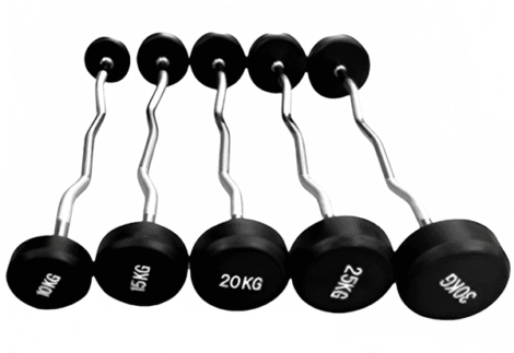 APEX Fixed Curl  Rubber Coated Barbell 10 , 15 , 30 , 35 , 40 , 45 , 50 kg