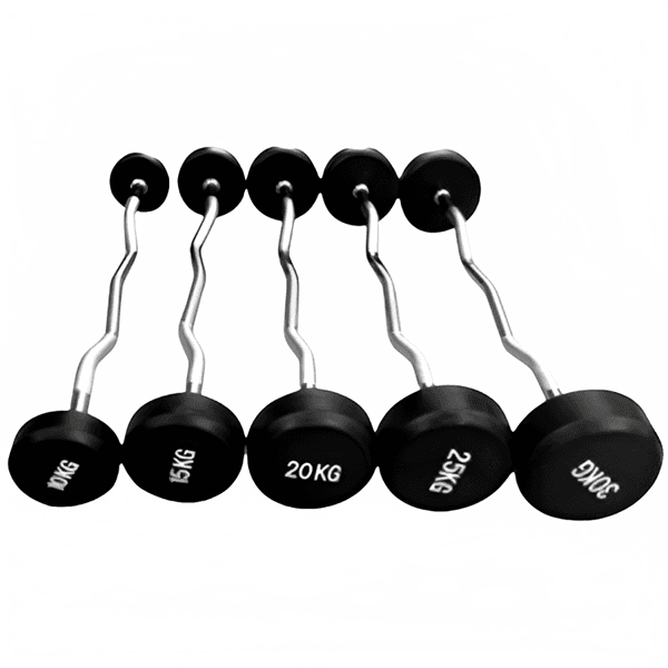 APEX Fixed Curl  Rubber Coated Barbell 10 , 15 , 30 , 35 , 40 , 45 , 50 kg