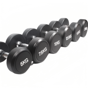 APEX ROUND WHITE WORDS RUBBER COATED DUMBBELL 10KG X2