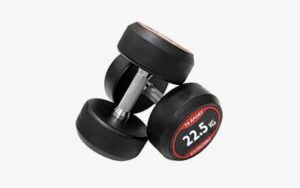 TASPORT DELUXE ROUND RUBBER BLACK DUMBBELLS -25KG X2