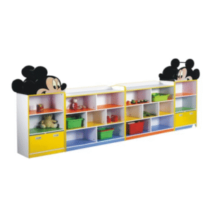 INDOOR WOODEN KIDS STORAGE SHELF NURSERY SCHOOL FURNITURE -MICKEY CABINET-
SIZE : 366X30X130 CM