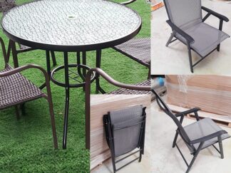 Outdoor Furniture round Table And 4 foldable chairs Chairs
