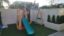INDOOR OUTDOOR PLASTIC PLAYSET WITH HOUSE & SLIDE AND TWO SWINGS FOR KIDS ACTIVITY. SIZE: 280X270X195CM.