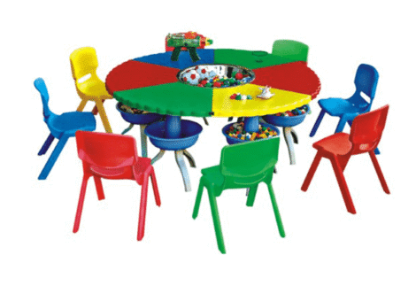 Indoor Colored Nursery School Furniture Plastic Tables