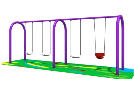 Outdoor Playground Metal Swing Set – 4 Seats – Size: 427×107×220 cm