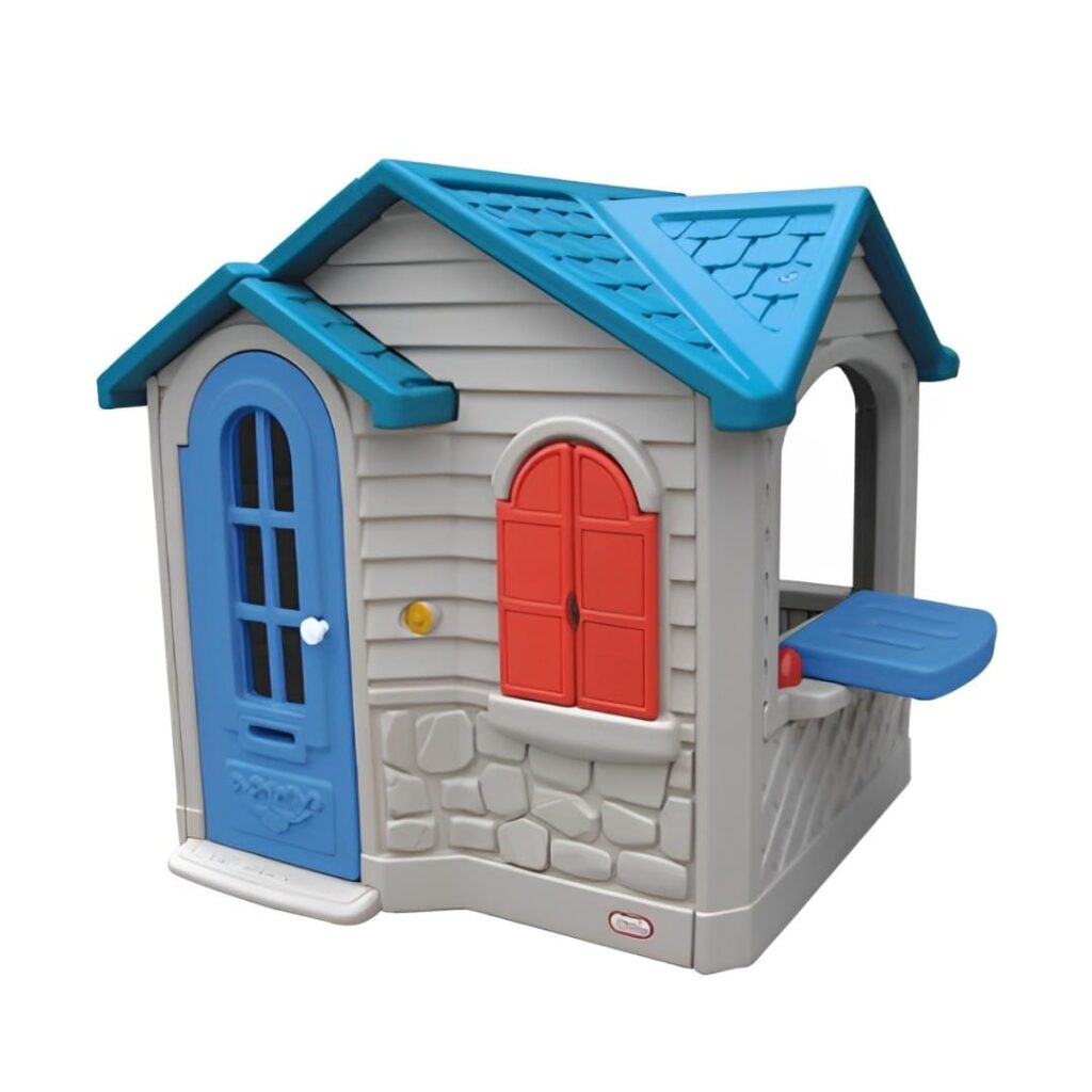 Indoor Plastic Kids Playhouse – Blue & Gray – Size: 140×130×140 cm