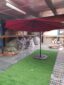 OUTDOOR FURNITURE ALUMINUM, RED, UV-PROTECTION PARACHUTE WITH FOUR PIECES FAN SHAPED BASE – 3 METER-