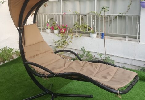 Garden Metal Swing chair Hanging swing bed with cushion Stand cover Air Porch Swing Hammock Chair with Canopy