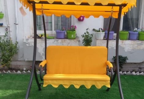 Outdoor furniture yellow garden swiing for 2 persons