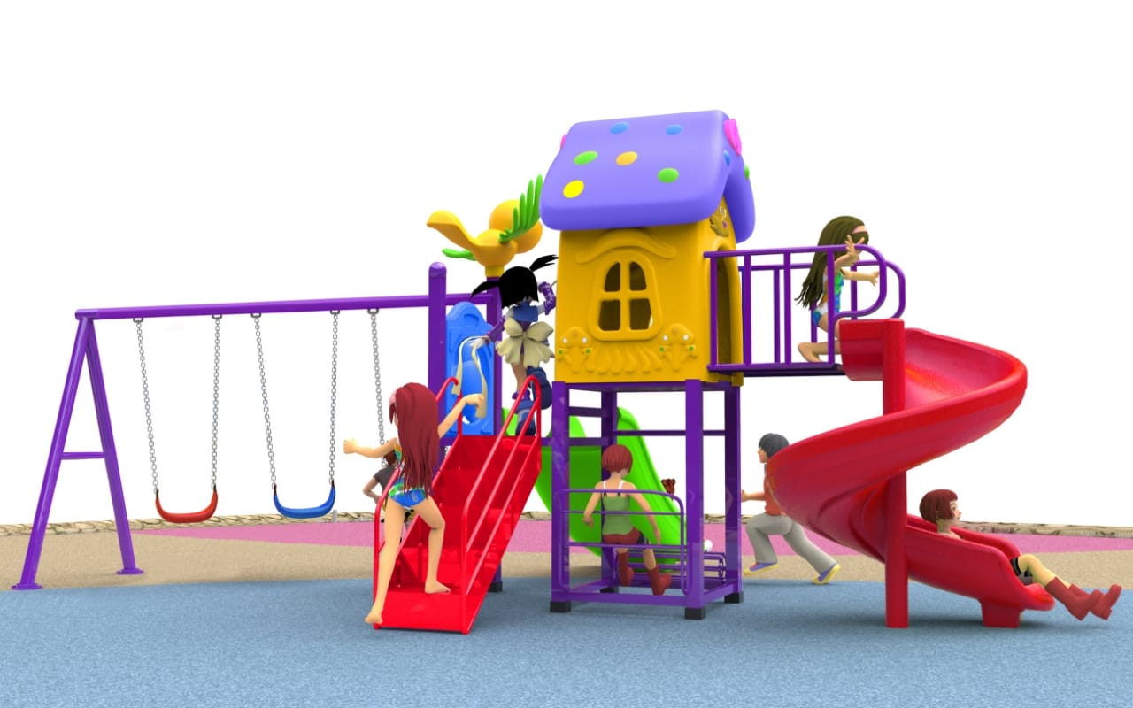 Outdoor Kids Playset with 3 Slides & 3 Swings – Safe, Colorful & Perfect for Backyard Fun – Size 480x285x260 cm - Image 2