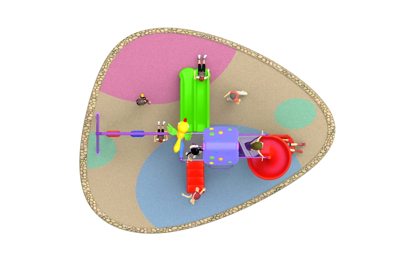 Outdoor Kids Playset with 3 Slides & 3 Swings – Safe, Colorful & Perfect for Backyard Fun – Size 480x285x260 cm