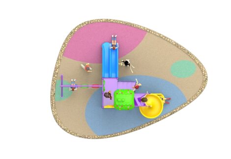 Vibrant Outdoor Kids Playset with 3 Slides & 3 Swings – Easy Assembly & Durable Design – Size 480x285x260 cm