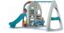 INDOOR OUTDOOR PLASTIC PLAYSET WITH HOUSE & SLIDE AND TWO SWINGS FOR KIDS ACTIVITY. SIZE: 280X270X195CM.
