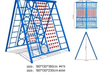 Kids Balance Trail – Swinging Walking Bar Set – Size: 250×70×80 cm