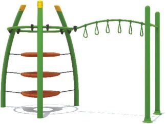Monkey Climber for Kids – With Hanging Bars – Size: 410×90×270 cm