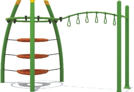 Monkey Climber for Kids – With Hanging Bars – Size: 410×90×270 cm