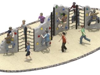 Jungle Gym with Net Climbing Wall – Plastic Frame – Size: 750×200×230 cm