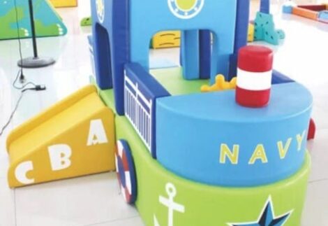 Ship-Shaped Soft Play Playground - Indoor Foam Equipment - 235×225×115 cm