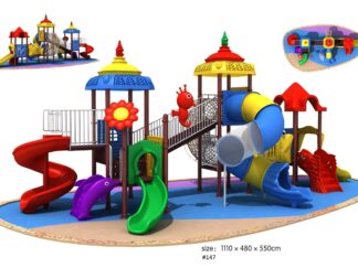 Outdoor Heavy Duty Playground Set – 5 Slides – Size: 1085x565x520 cm