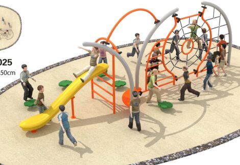 Outdoor Climbing Wall Set – Multi-User Jungle Gym – Size: 710×350×250 cm