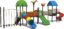 BIG OUTDOOR HEAVY DUTY PLAYGROUND SET FOR KIDS, 4 SLIDES AND CLIMPING NET SIZE;1305X535X410CM