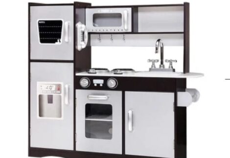 Wooden Kitchen Playset for Kids with 5 Utensils - 92×30×82.5 cm