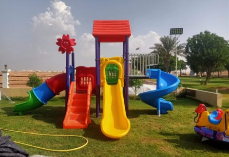Outdoor Heavy Duty Playground Set for Kids – 3 Slides – Size: 680x360x380 cm
