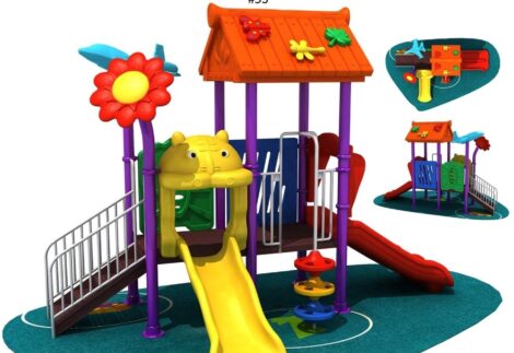 Outdoor Heavy Duty Playground Set for Kids – 2 Slides – Size: 500x300x330 cm