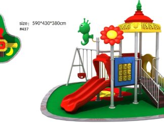 Outdoor Heavy Duty Playground Set for Kids – 3 Slides & 3 Swings – Size: 590x430x380 cm